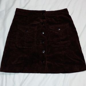 Brown corduroy mini skirt